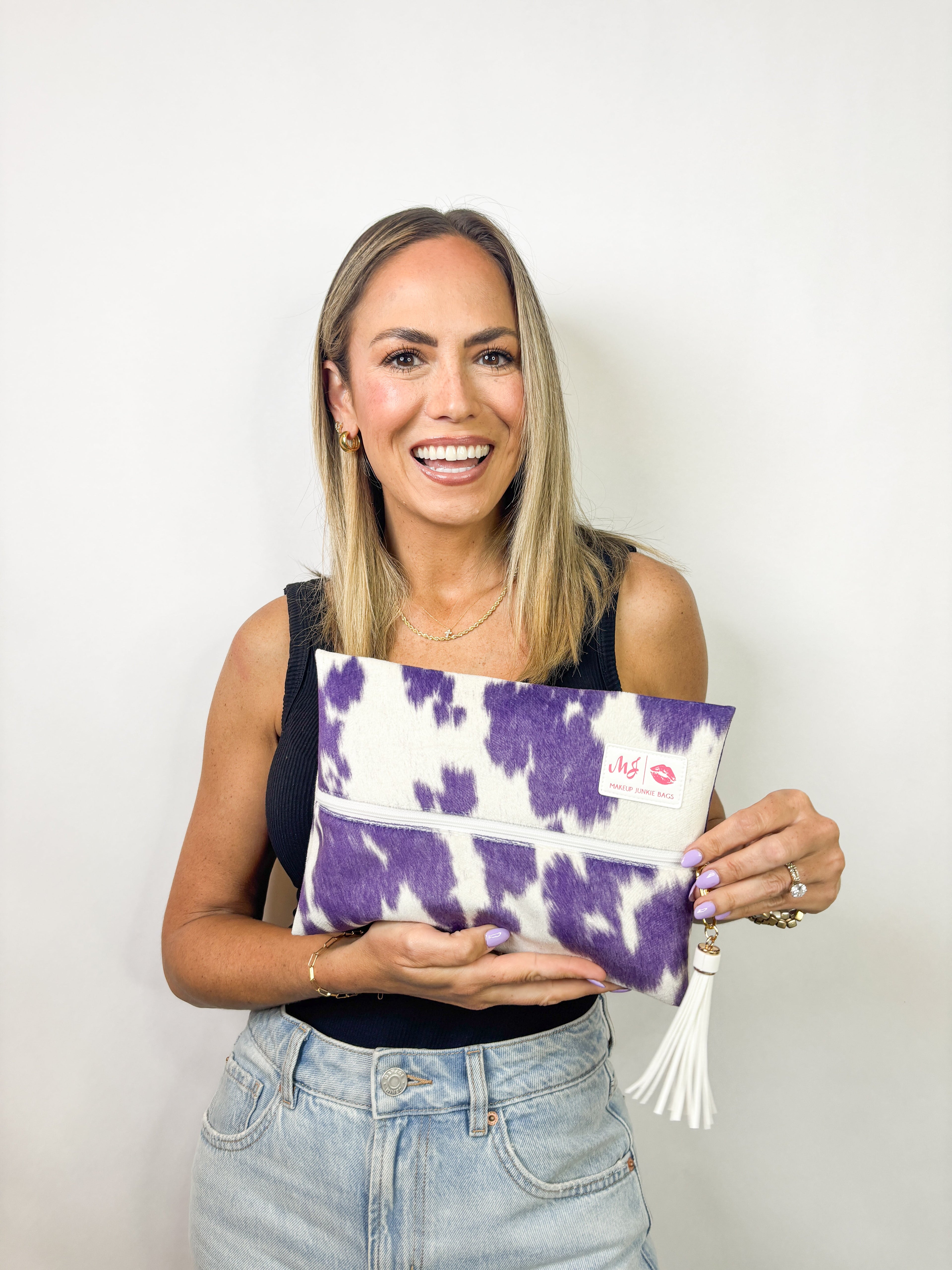 Makeup Junkie | Flat Lay Spill Resistant Bag : Violet Vaquero