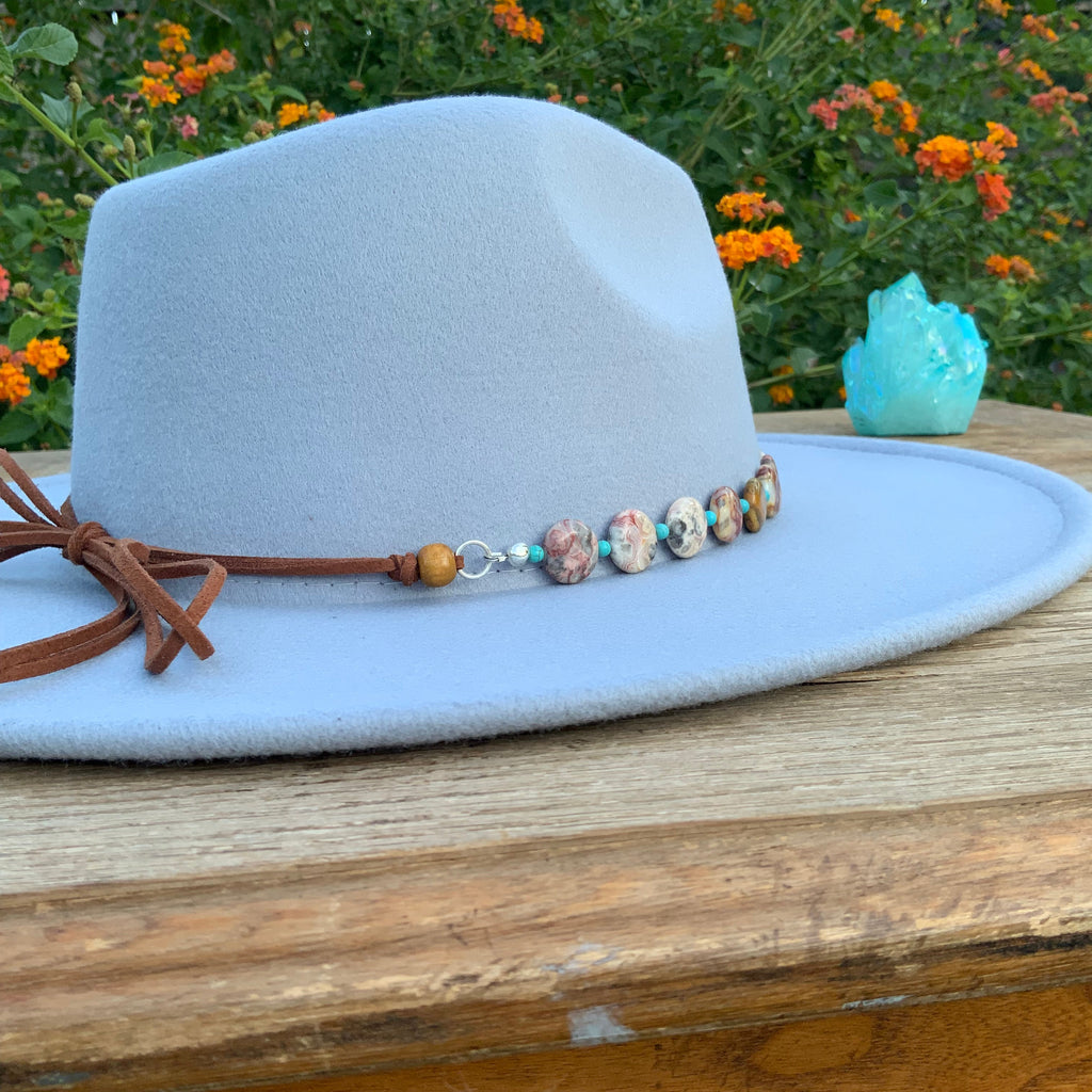 The Crazy Lace Agate Hatband, Gemstone Hat Band