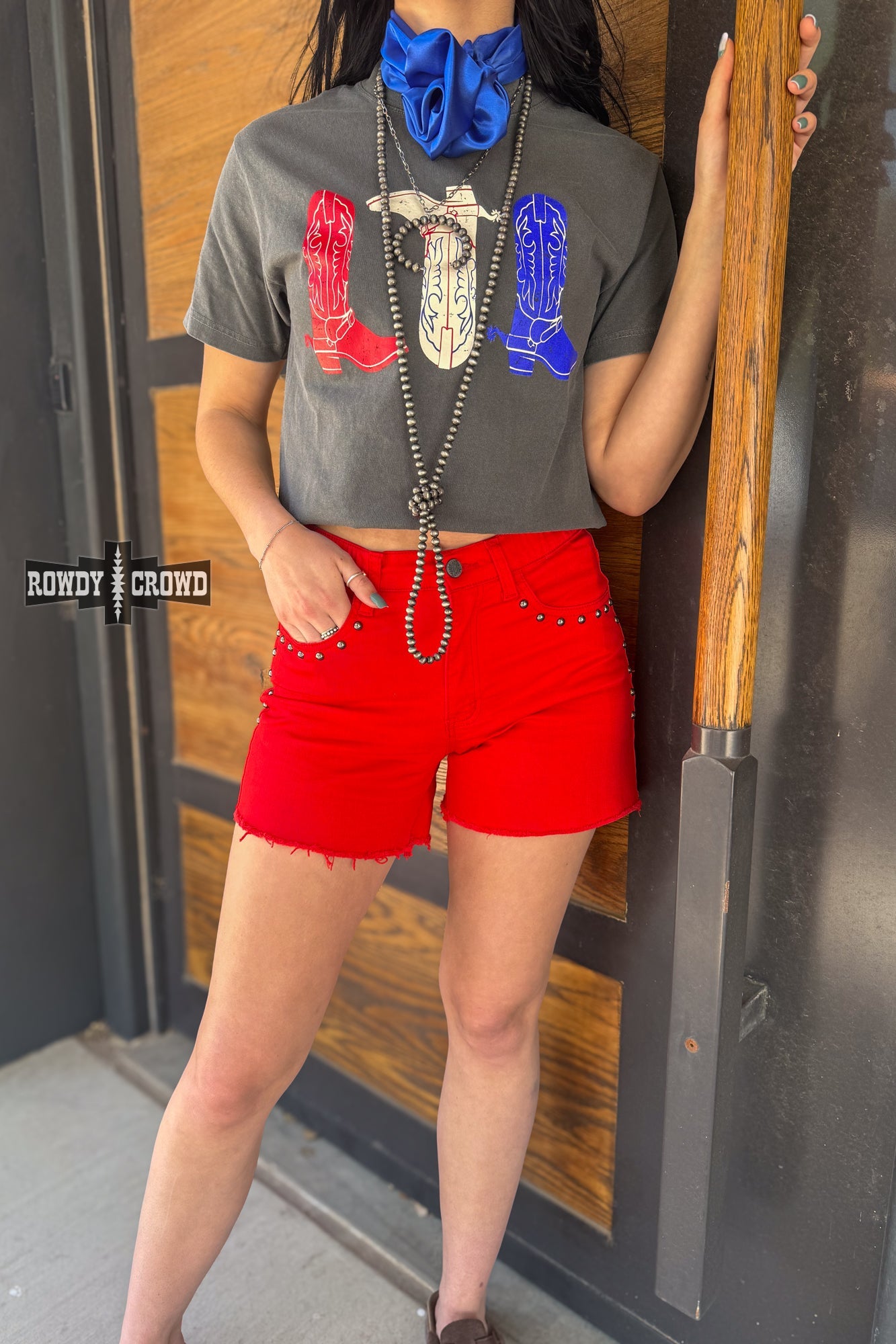 The Shenandoah Stud Shorts - Red