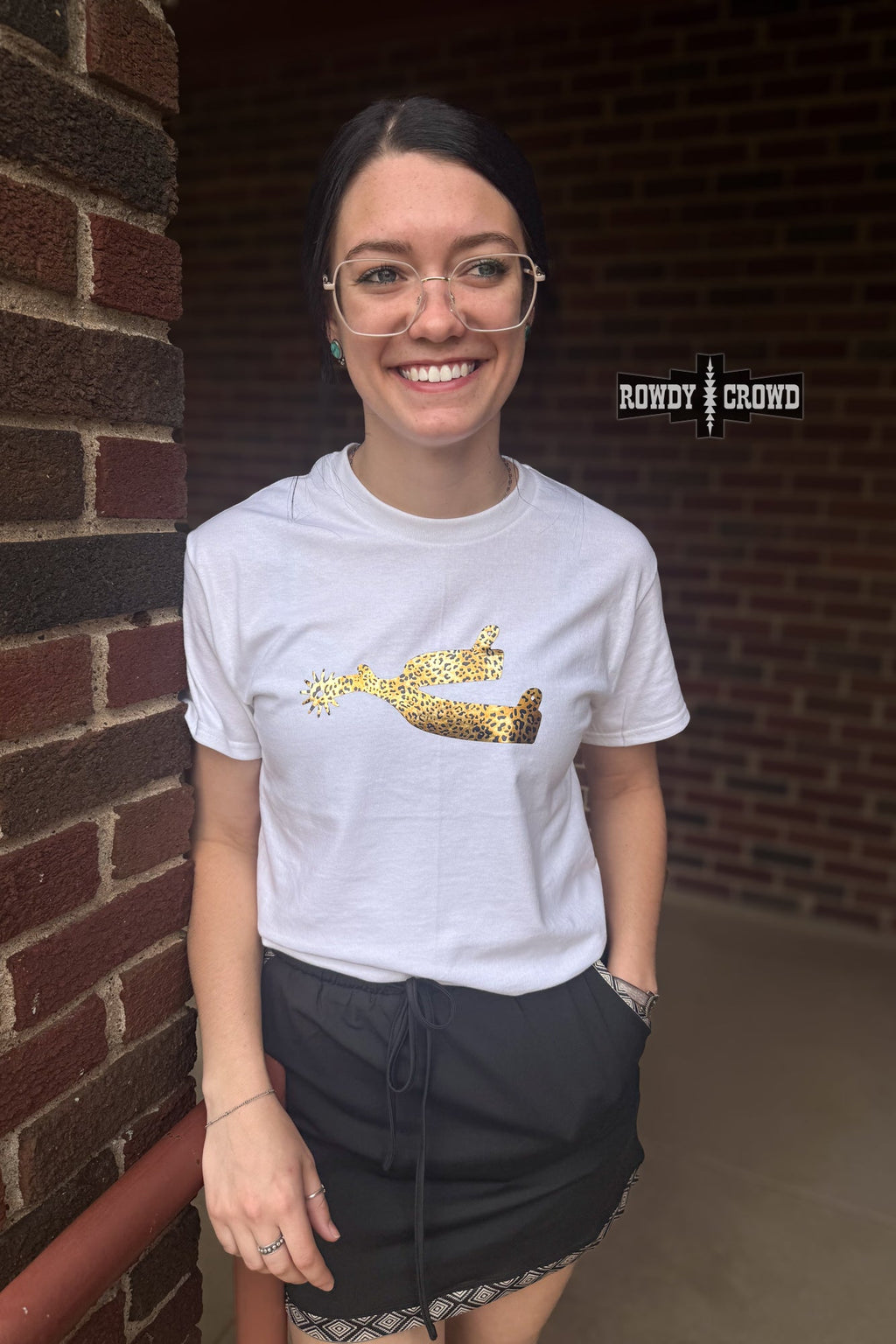 The Leopard Spur Tee - White