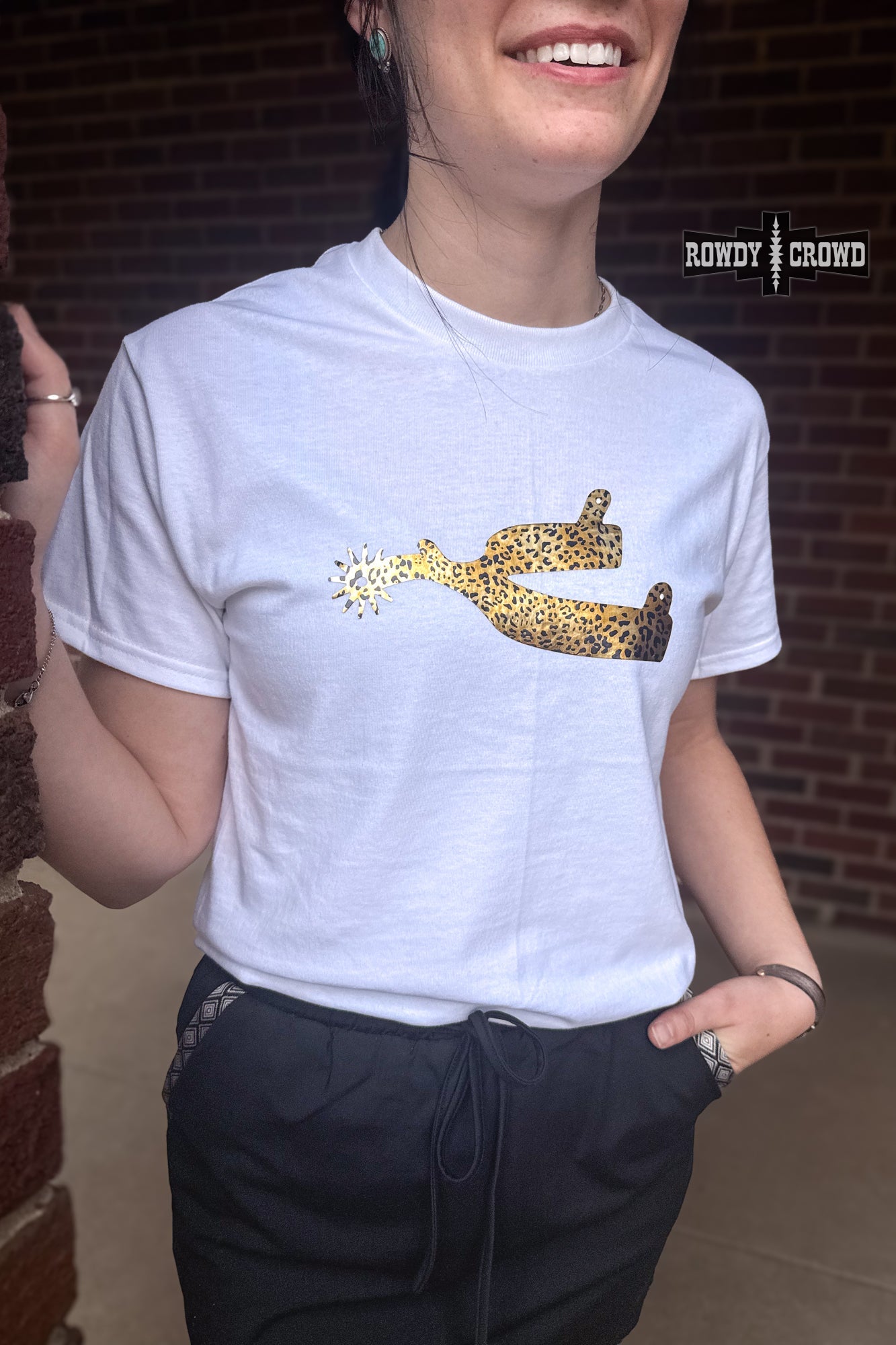 The Leopard Spur Tee - White