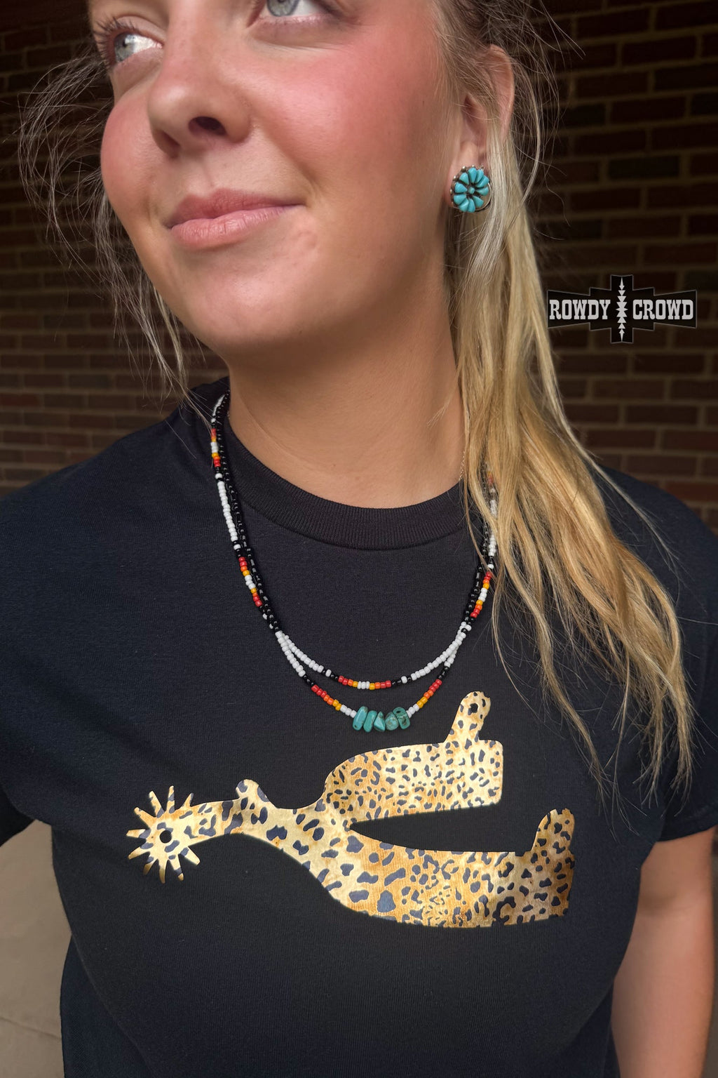 The Leopard Spur Tee - BLACK