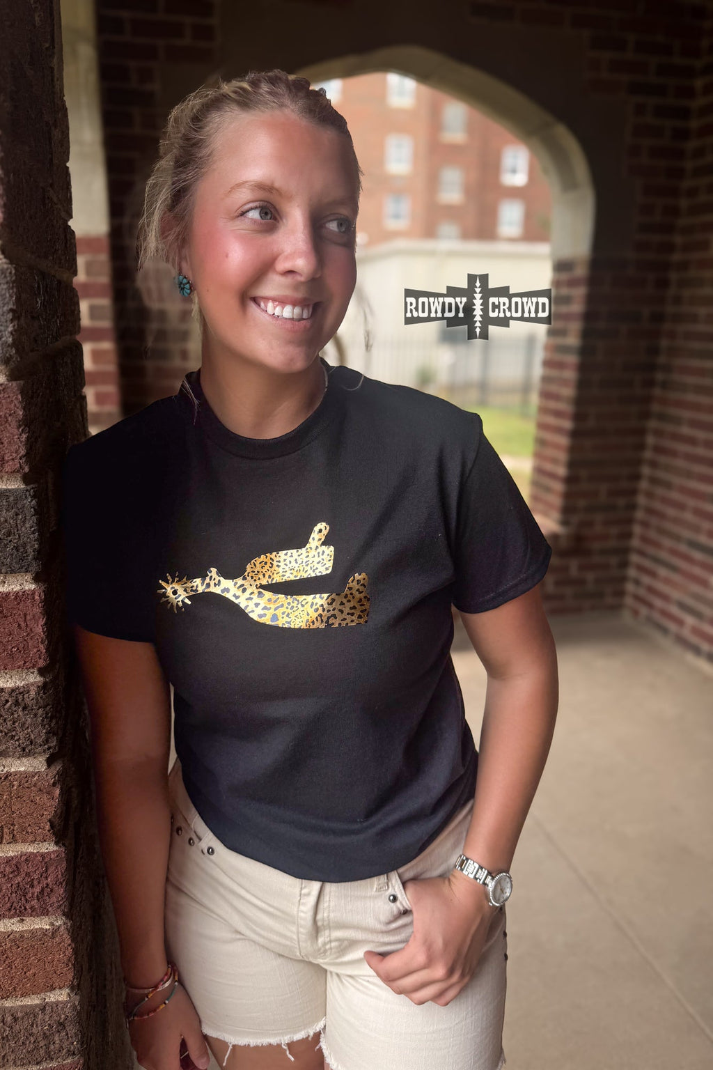 The Leopard Spur Tee - BLACK