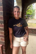 The Leopard Spur Tee - BLACK