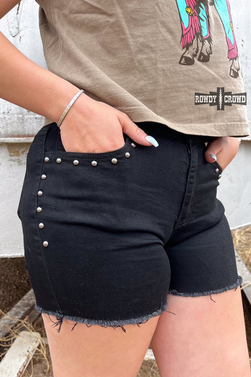 The Shenandoah Stud Shorts - Black