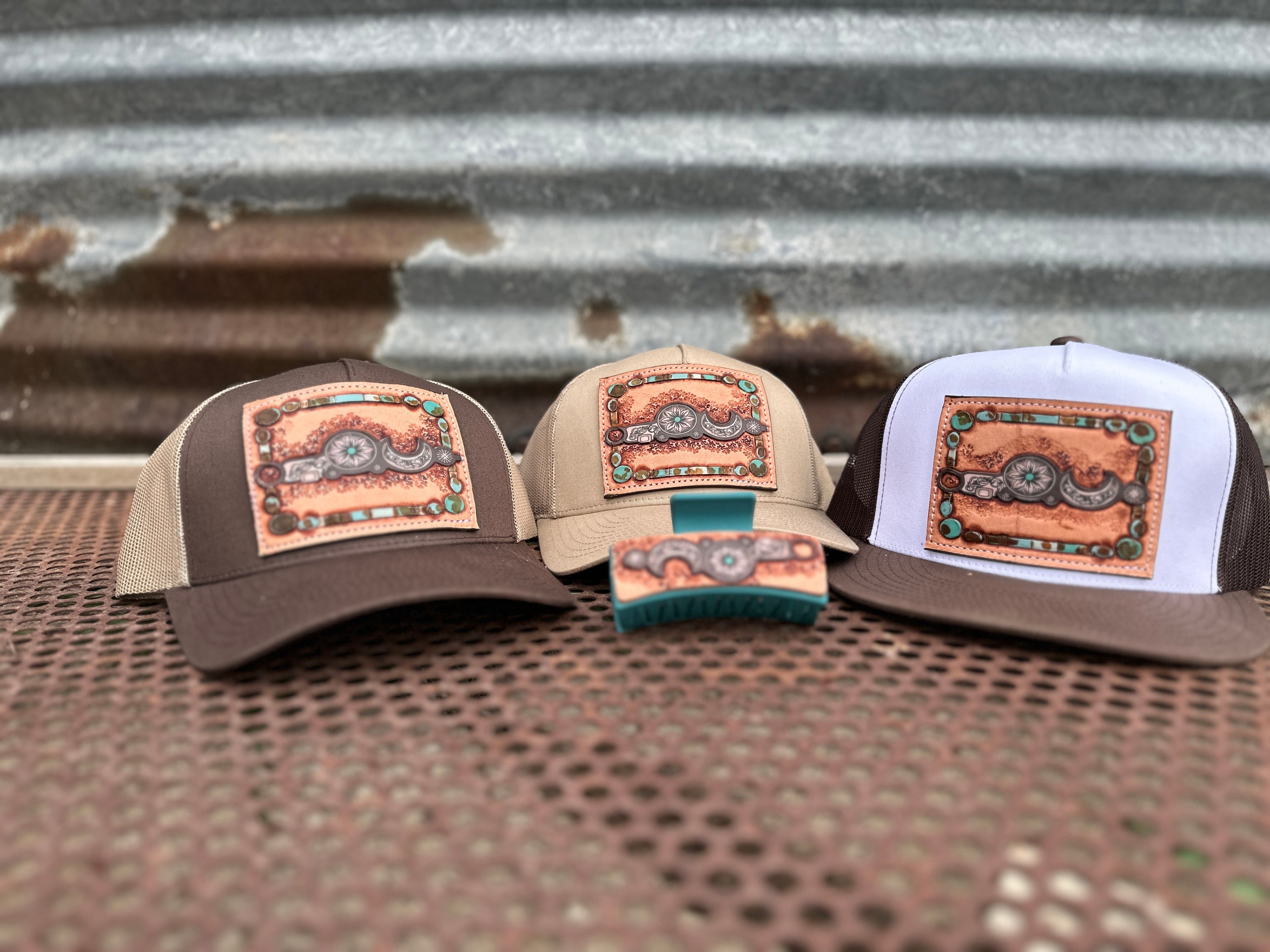 Bridle Bit Hand Tooled Low Profile Trucker Cap