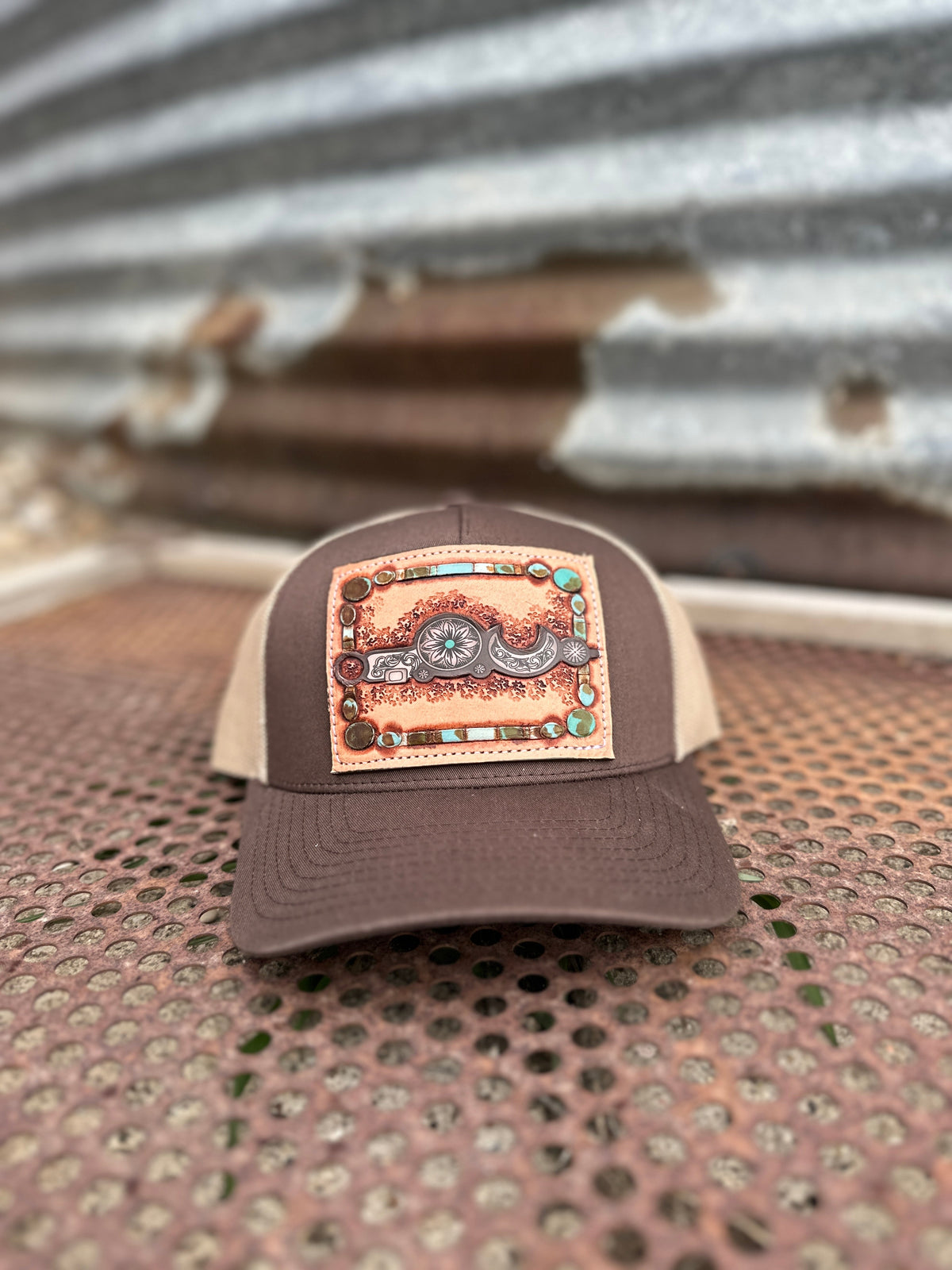 Bridle Bit Hand Tooled Low Profile Trucker Cap
