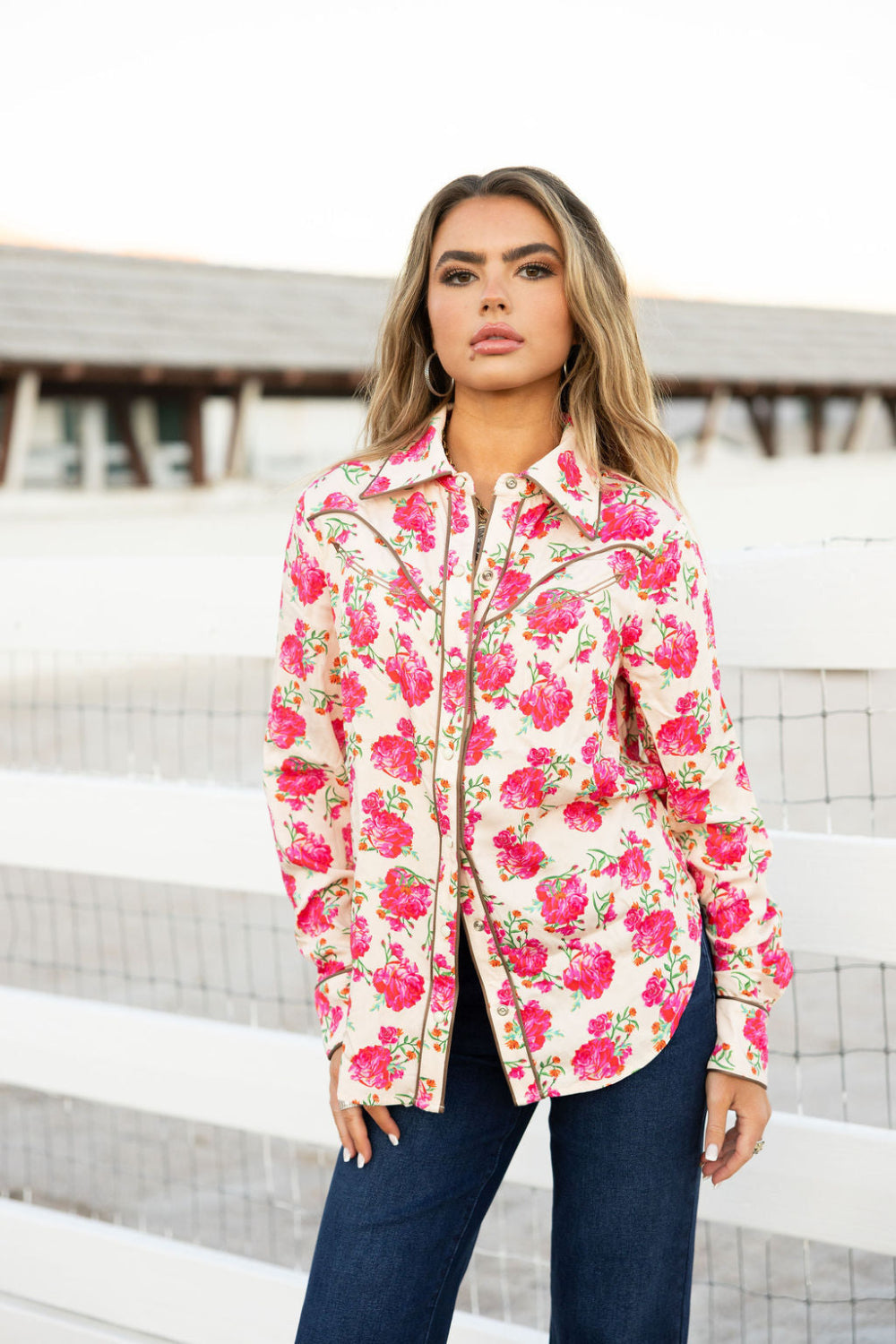 The Wild Rose Button Up