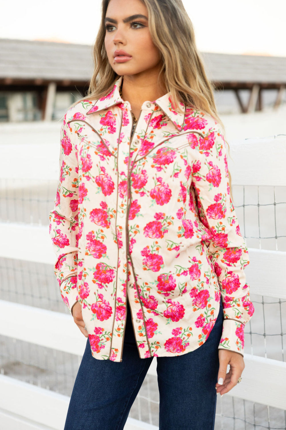 The Wild Rose Button Up