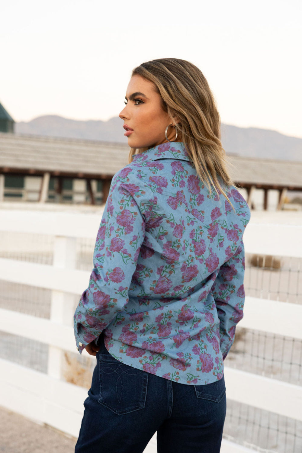 The Denim Rose Button Up