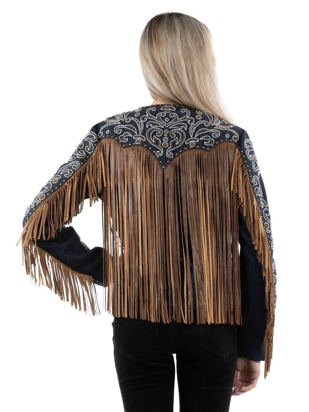 Scully | Denim Fringe - Women's Leather Jacket