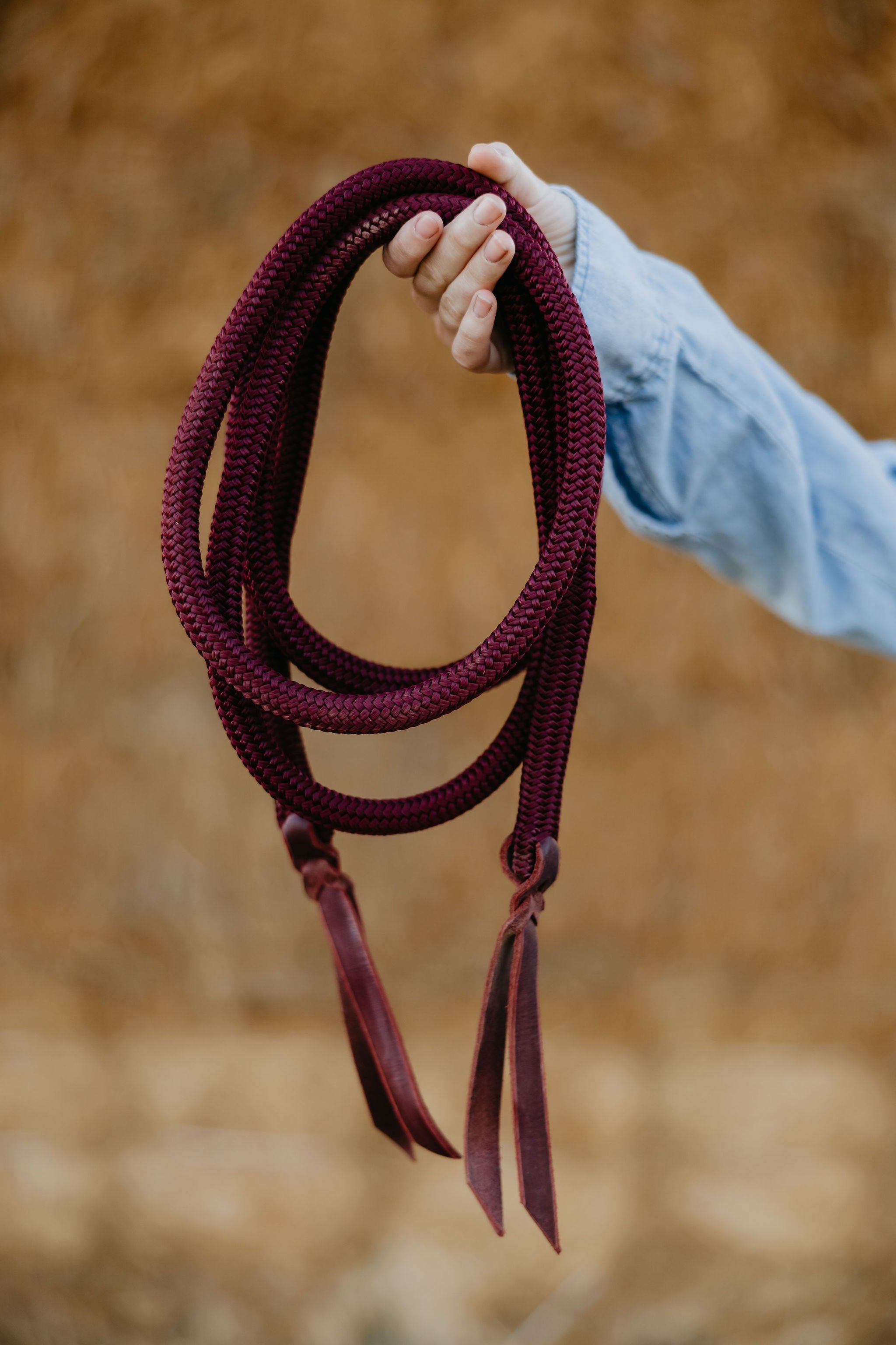 Andrea Equine 10 Ft Clinician Loop Reins - 15 Colors!