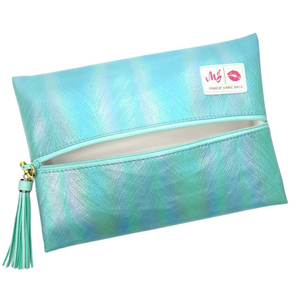 Makeup Junkie | Flat Lay Spill Resistant Bag : Venice Teal