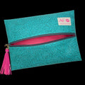 Makeup Junkie | Flat Lay Spill Resistant Bag : Turquoise Dream