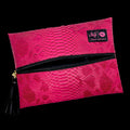Makeup Junkie | Flat Lay Spill Resistant Bag : Pink Python