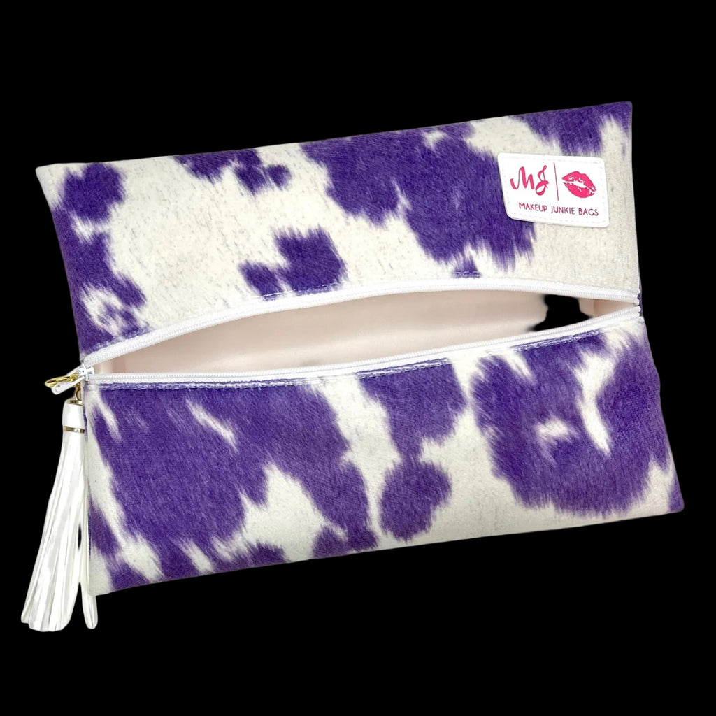 Makeup Junkie | Flat Lay Spill Resistant Bag : Violet Vaquero