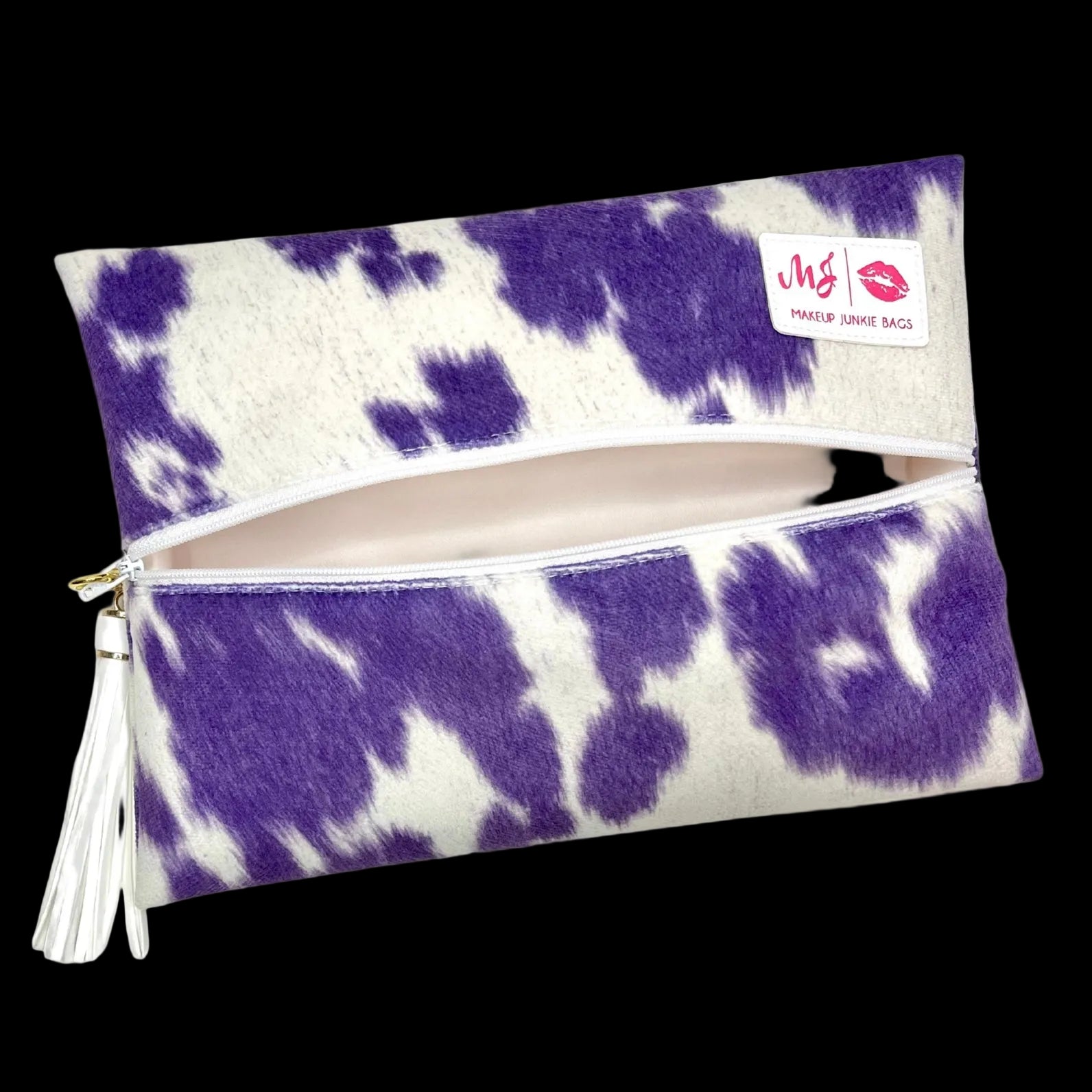 Makeup Junkie | Flat Lay Spill Resistant Bag : Violet Vaquero