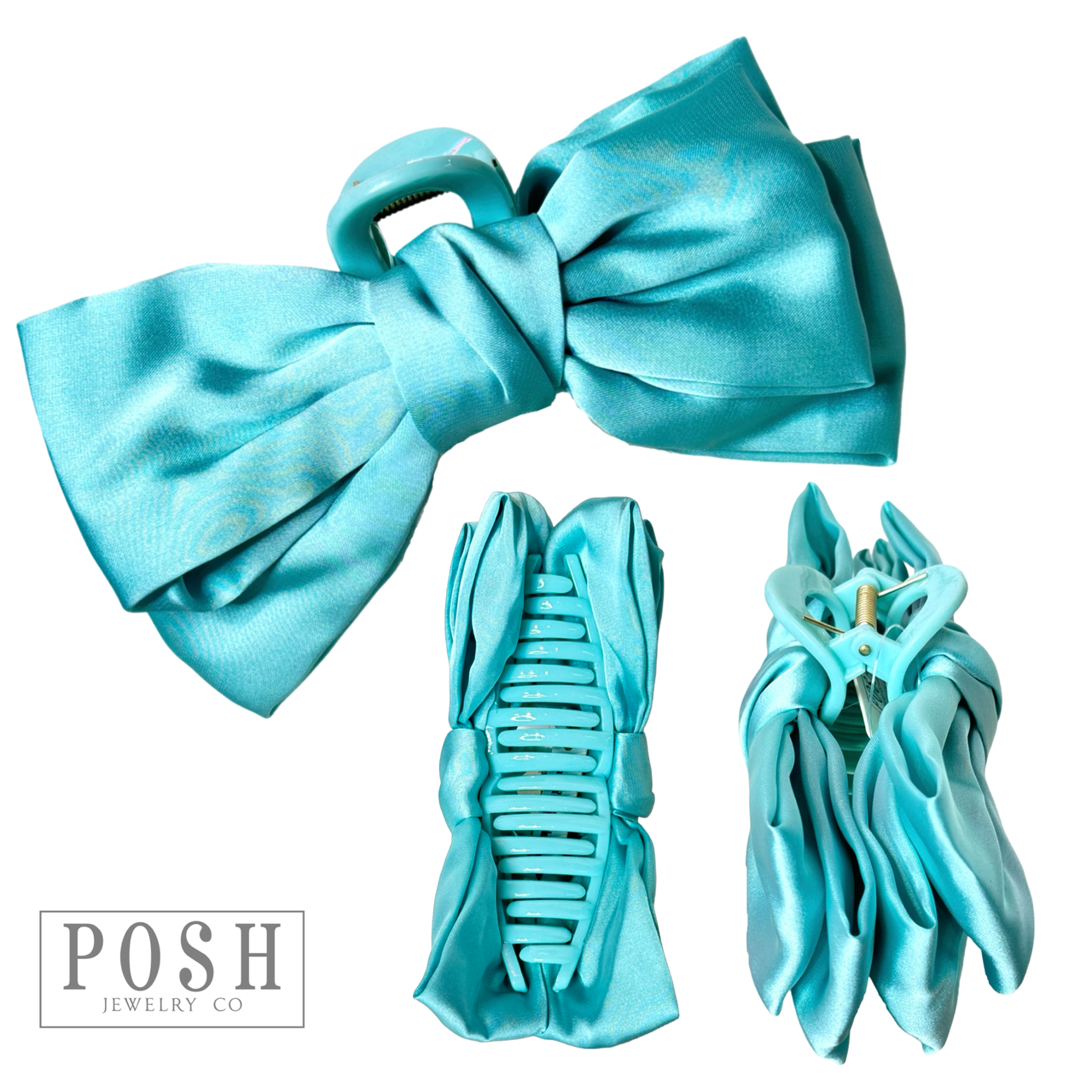 Turquoise Hair Bow Clip
