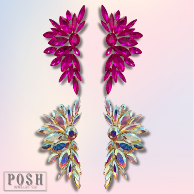 The Bandera Crescent Rhinestone Earrings - 2 Colors!