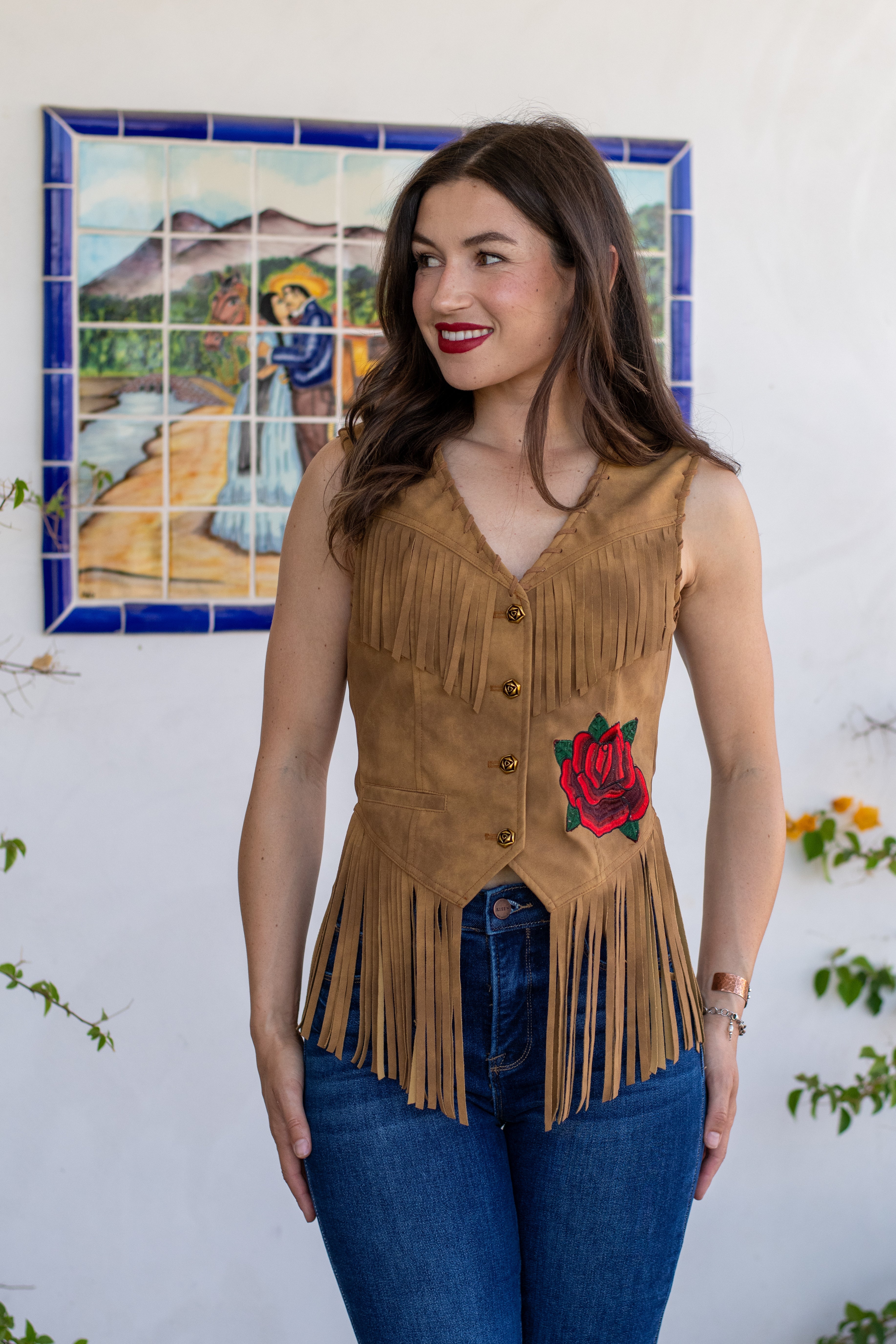 The Wild Rose Fringe Vest