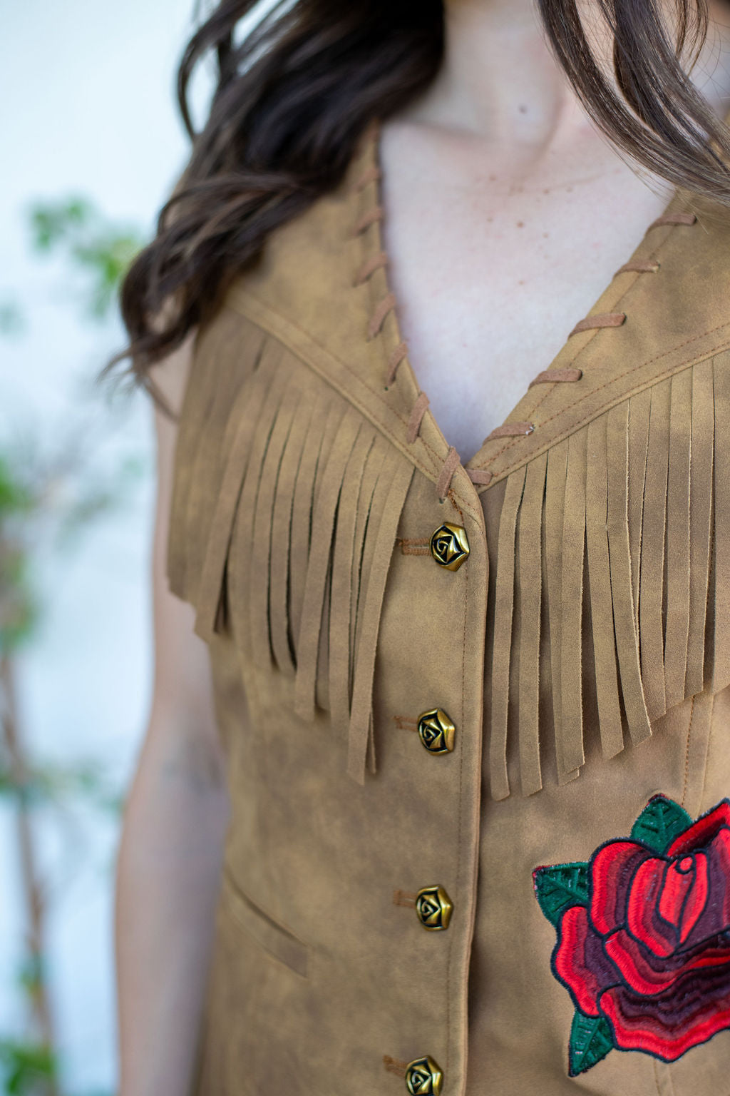 The Wild Rose Fringe Vest