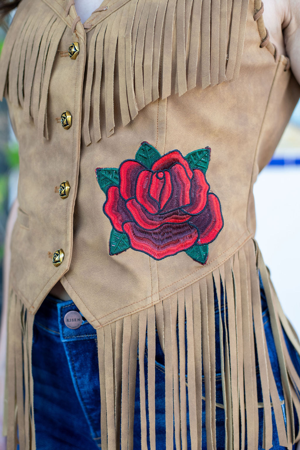 The Wild Rose Fringe Vest