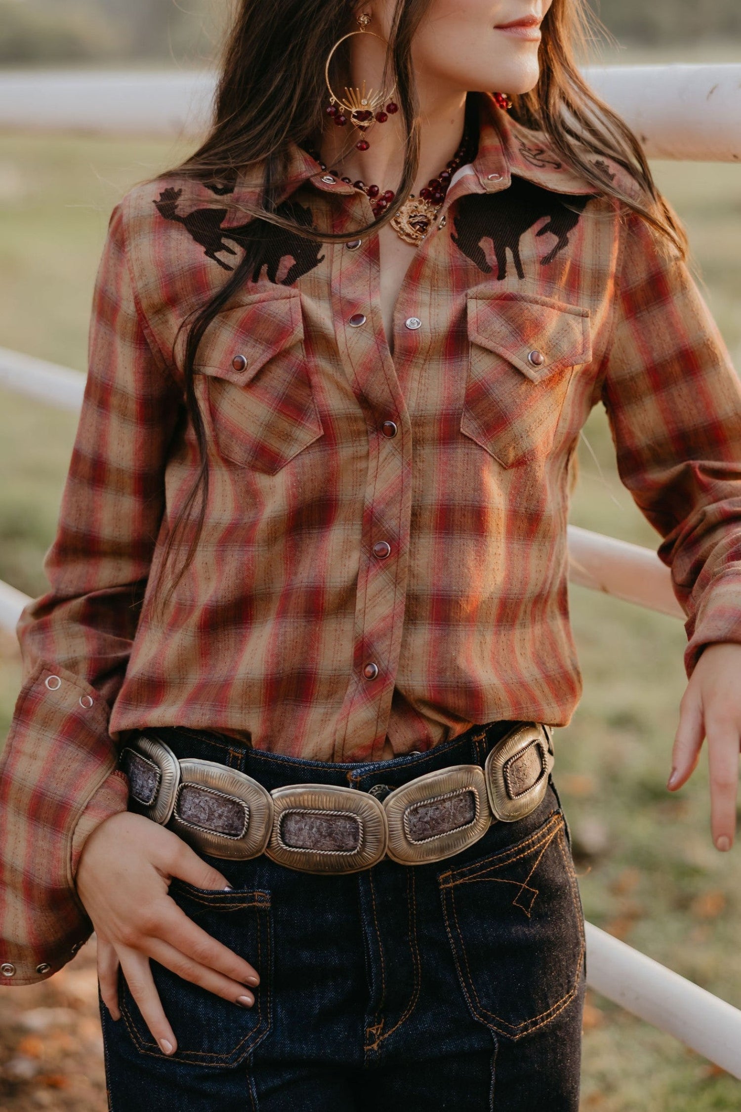 The Pretty Plaid Cowboy Button Up