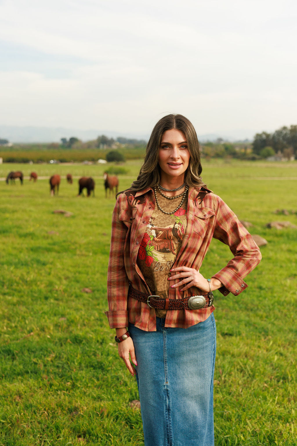 The Pretty Plaid Cowboy Button Up