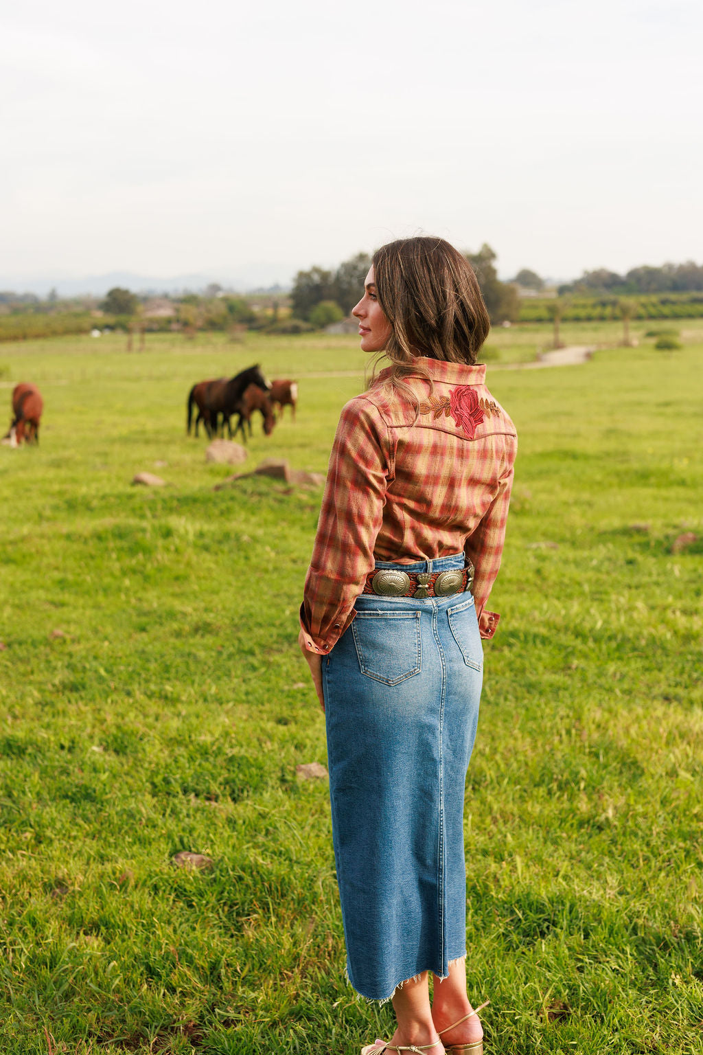 The Pretty Plaid Cowboy Button Up