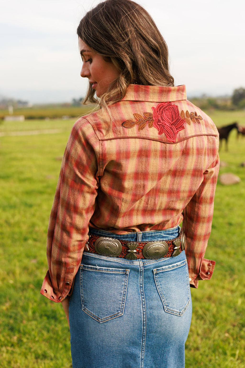 The Pretty Plaid Cowboy Button Up