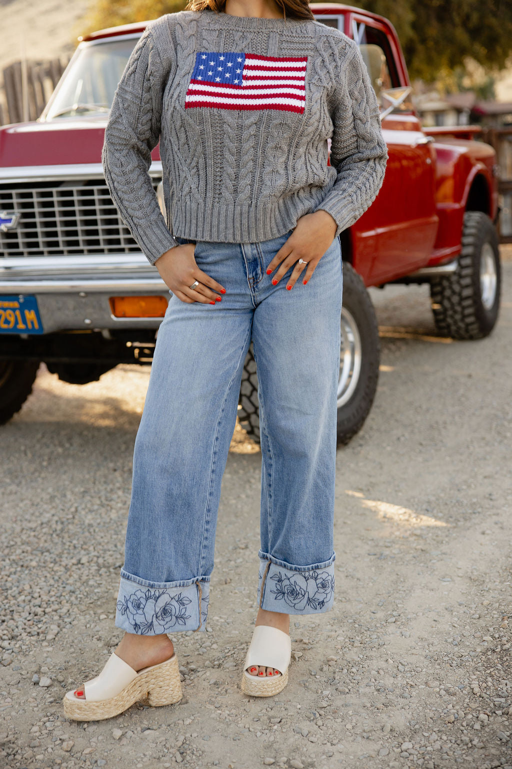 The Rowdy Rose Cuff Jeans