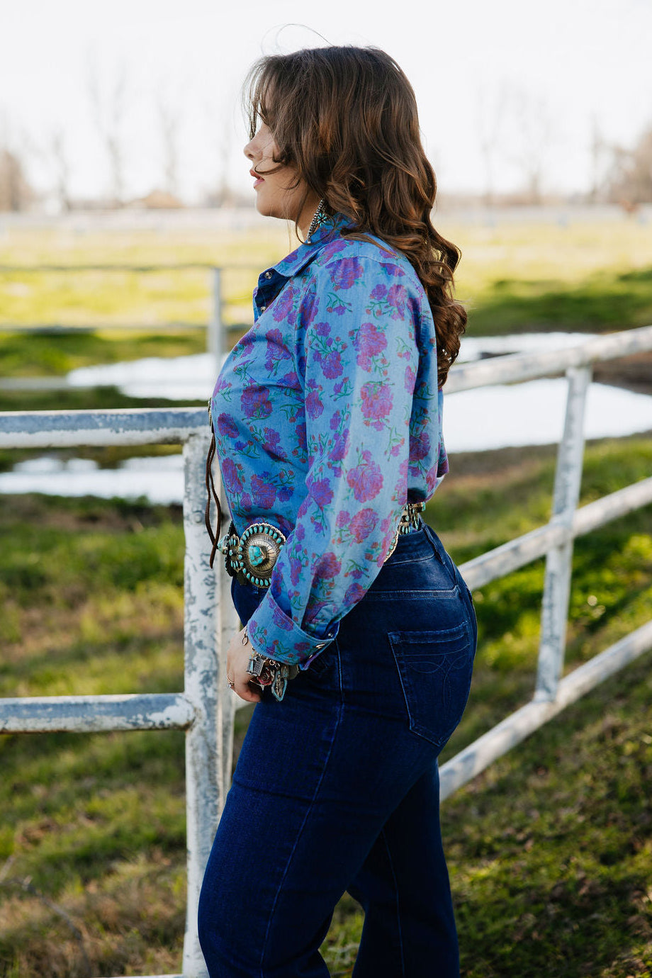 The Denim Rose Button Up