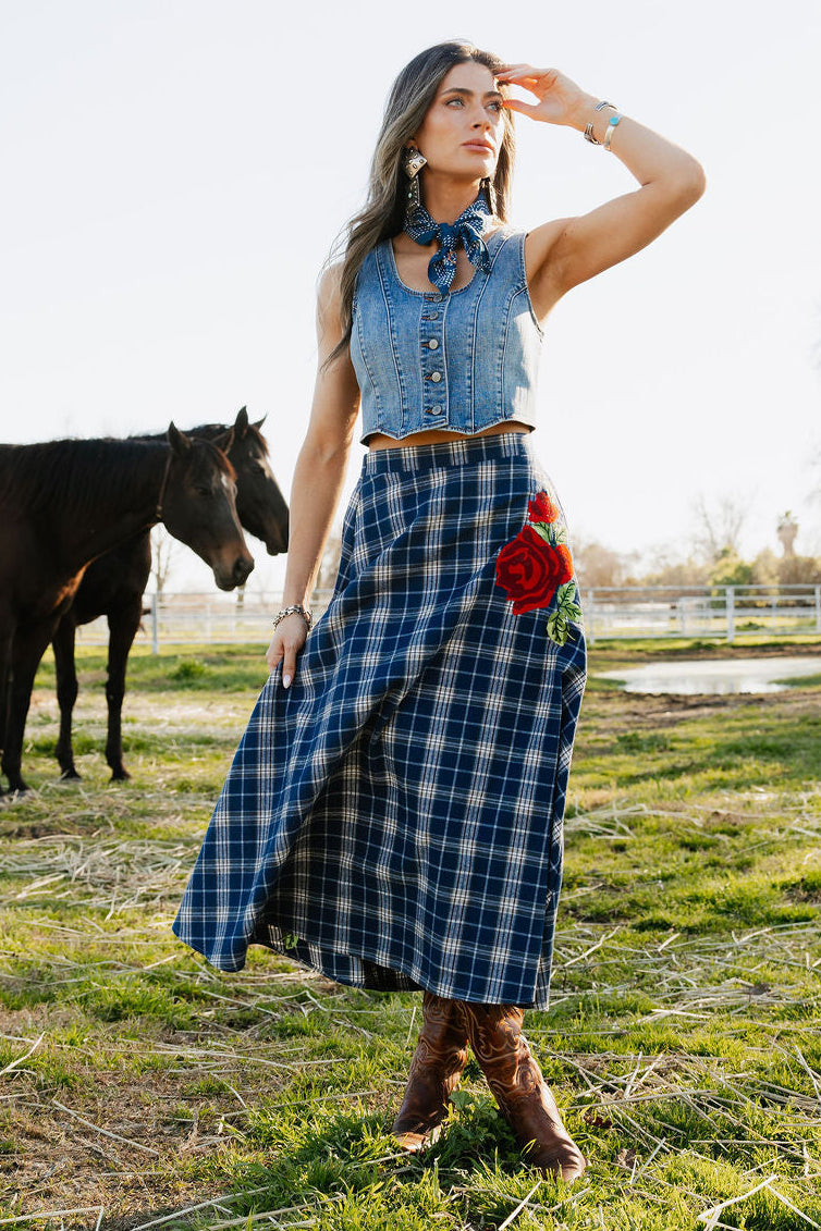 The Sweet Blue Rodeo Skirt