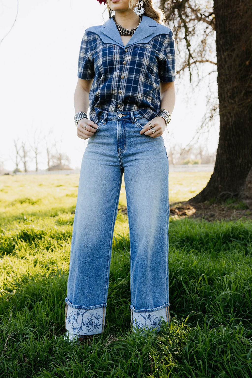 The Rowdy Rose Cuff Jeans