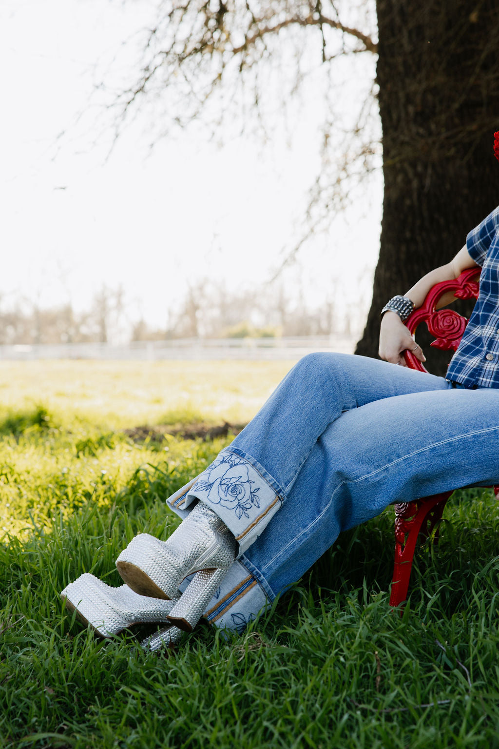 The Rowdy Rose Cuff Jeans