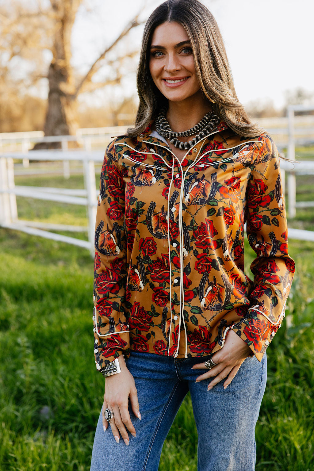 The Horses & Horseshoes Button Up
