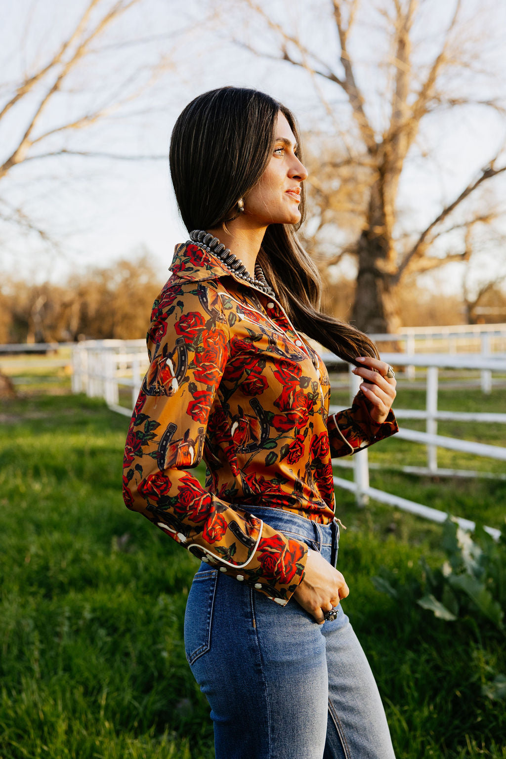 The Horses & Horseshoes Button Up