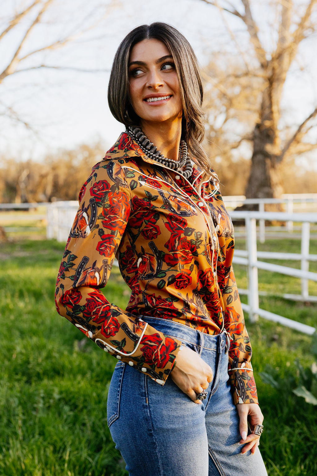 The Horses & Horseshoes Button Up