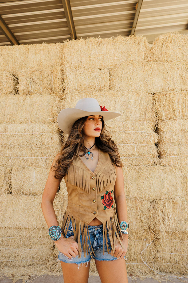 The Wild Rose Fringe Vest