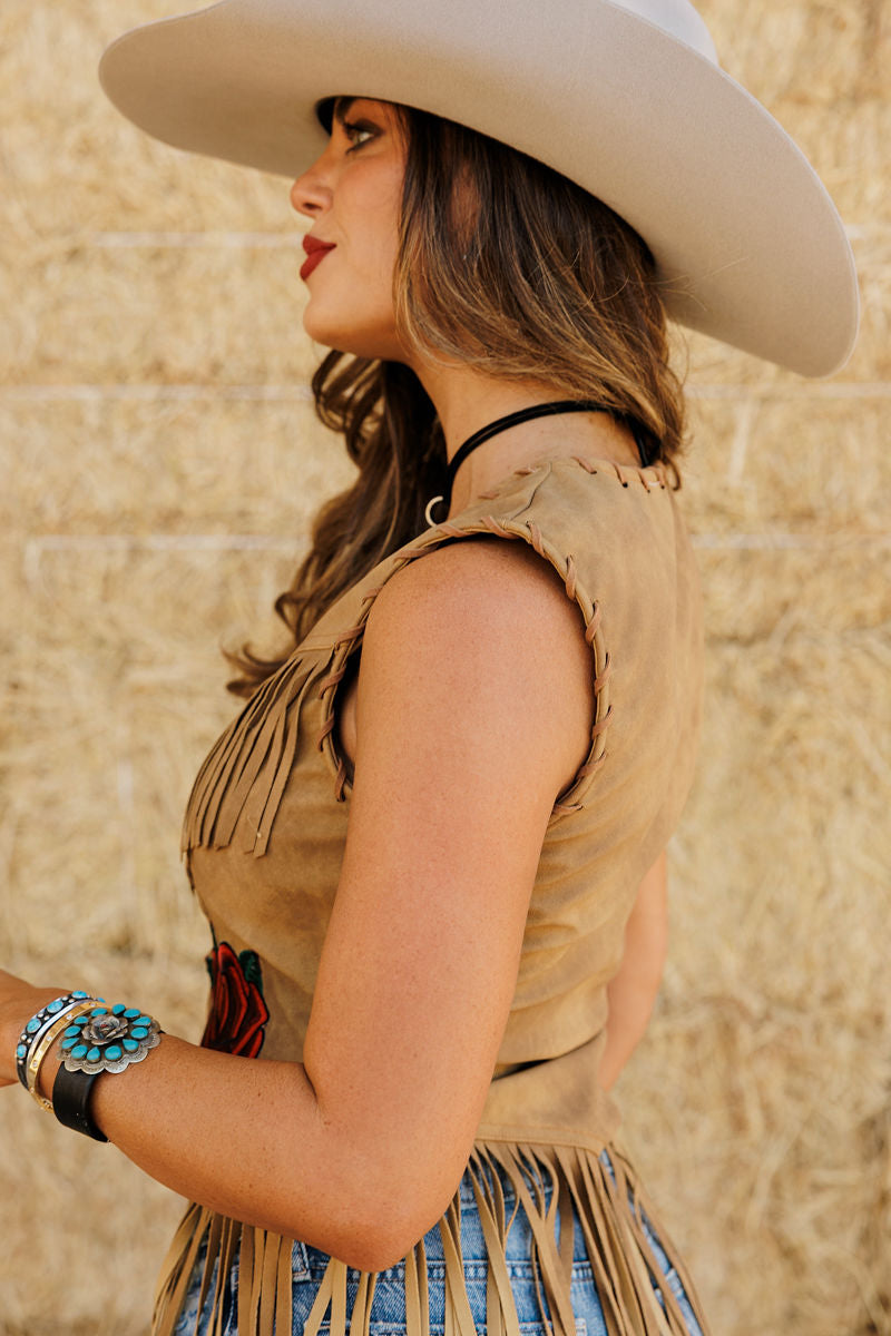 The Wild Rose Fringe Vest