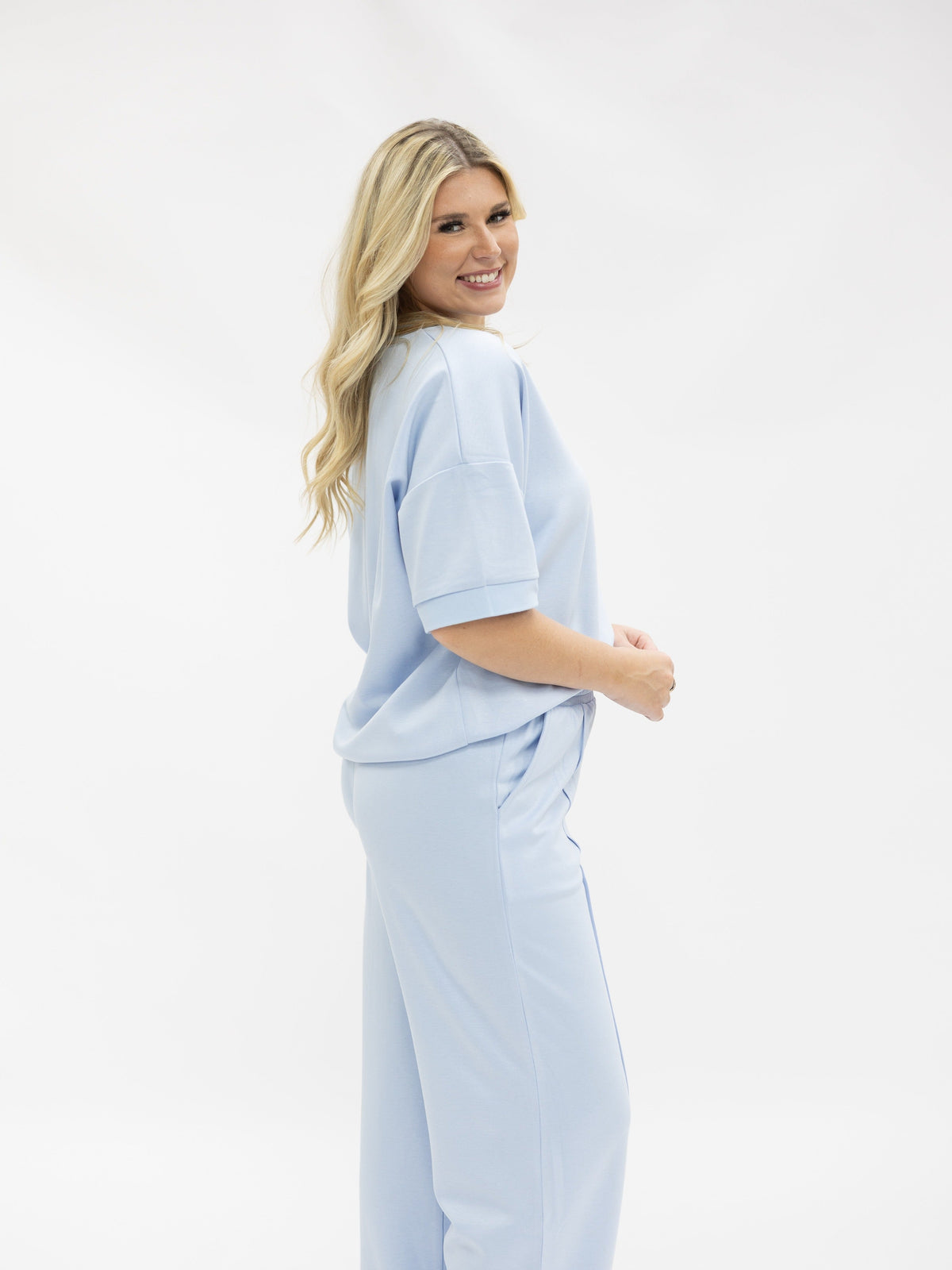 The Amelia Butter Soft V-Neck Top, Blue