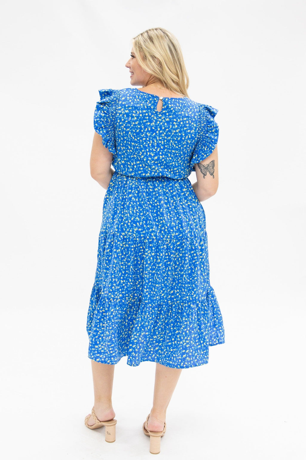 The Kate Blue Floral Tiered Dress