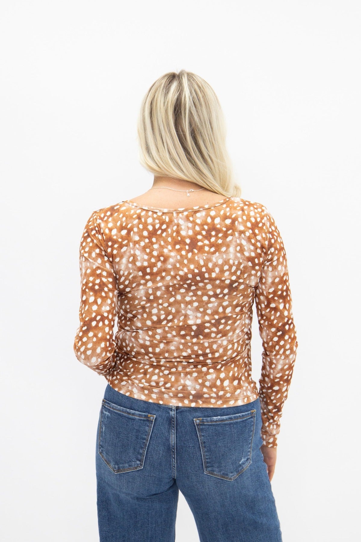 The Alden Square Neck Long Sleeve, Deer Print