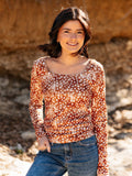 The Alden Square Neck Long Sleeve, Deer Print
