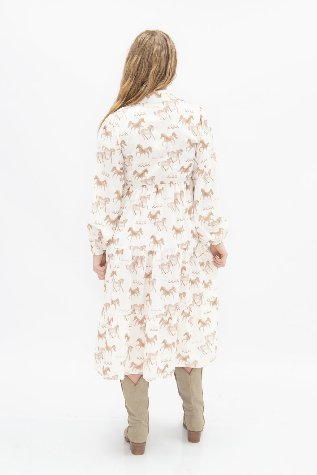 The Agnes Horse Print Shirt Dress