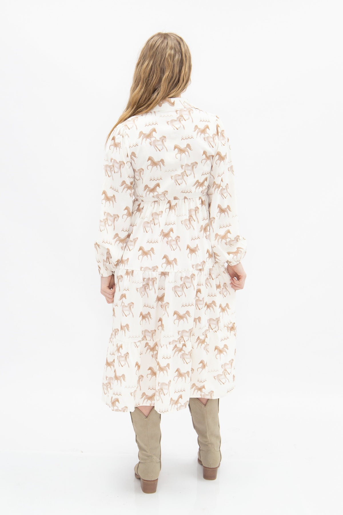 The Agnes Horse Print Shirt Dress
