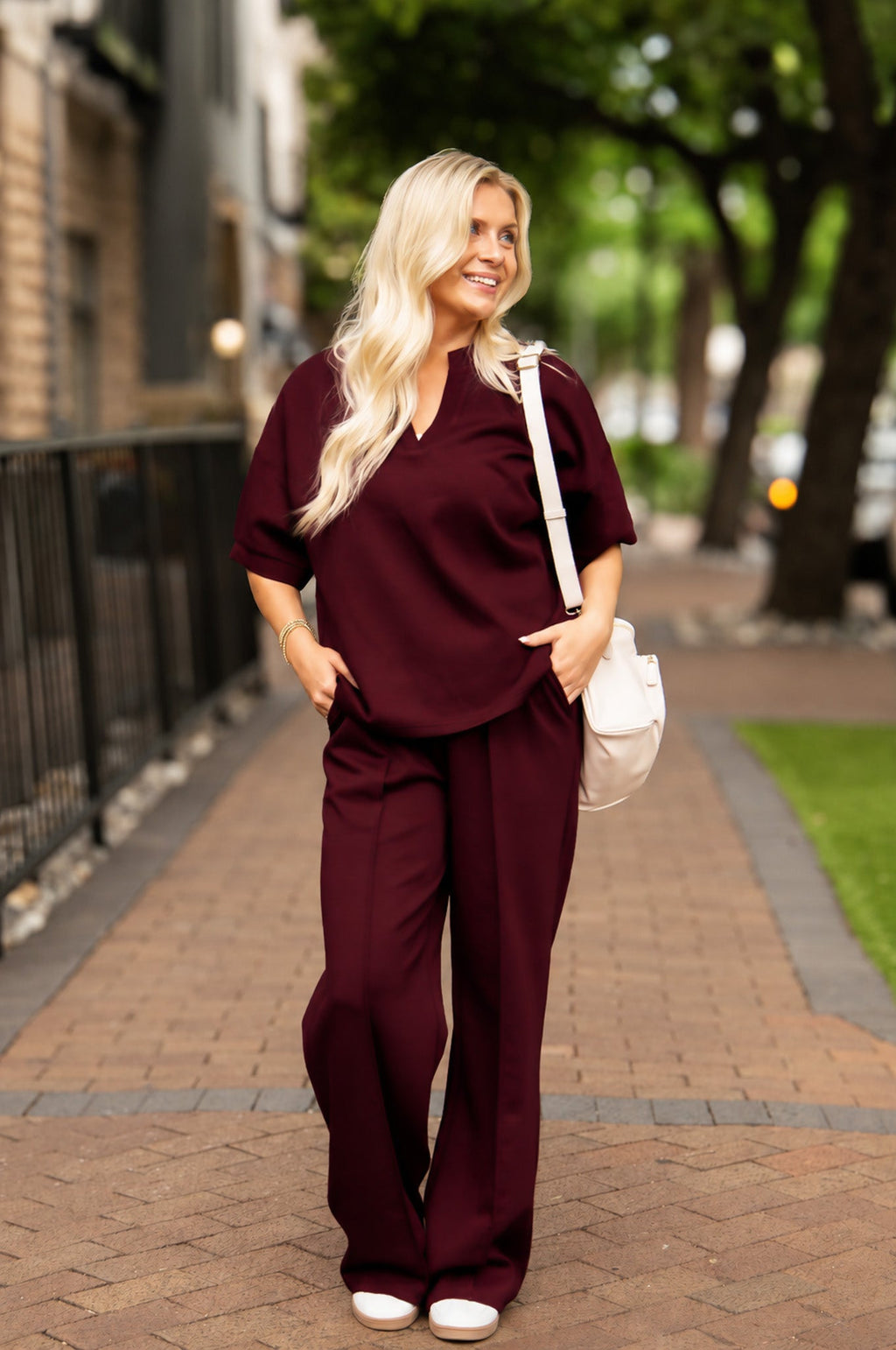 The Ainsley Butter Soft Pants, Maroon