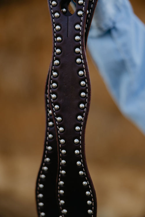 Andrea Equine "California" Dotted Chocolate Harness Slobber Straps