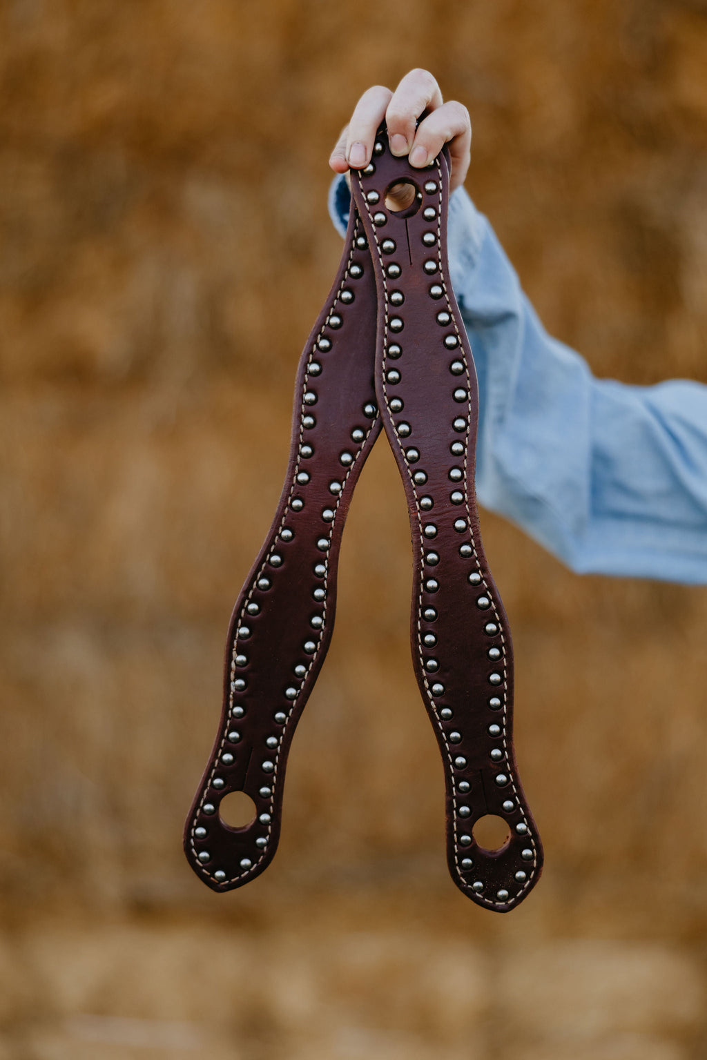 Andrea Equine Dotted Harness Slobber Straps - Stainless