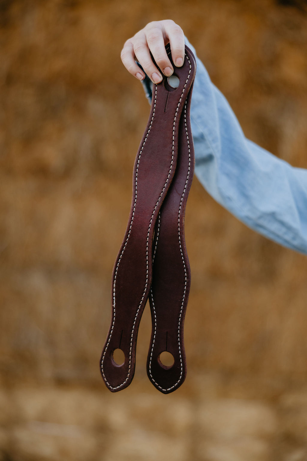 Andrea Equine Natural Harness Slobber Straps - Plain